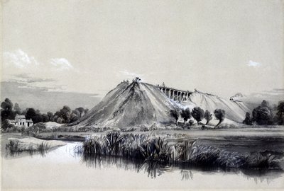 Making the Embankment at Wolverton, 29th June 1837 by John Cooke Bourne