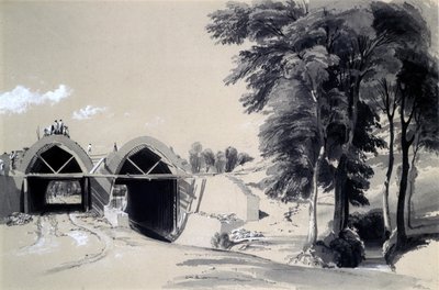 Occupation Bridge, Bugbrooke, Northamptonshire, 9th July 1837 by John Cooke Bourne