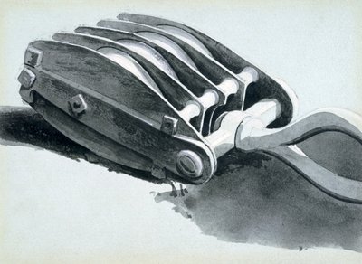 Pulley used in railway construction, 1833-38 by John Cooke Bourne