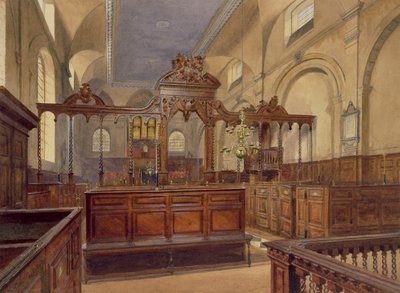 All Hallows The Great, Thames Street, Interior, 1884 by John Crowther