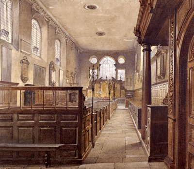 Interior of St Olave Jewry, London, 1887 by John Crowther