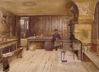 Interior of the tap room in the Sieve public house, Church Street, Minories, London by John Crowther