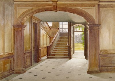 Interior View Showing the Staircase at Fairfax House, High Street, Putney, London by John Crowther