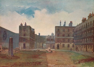 Queens Bench Prison - The Prisoners Yard, Borough High Street, Southwark, London, 1879, 1926 by John Crowther