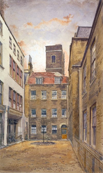 Tower of the Church of St Matthew, Friday Street as seen from Fountain Court, London by John Crowther