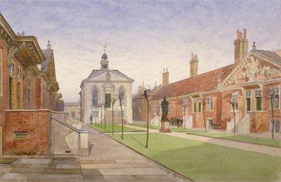 Trinity Almshouses and Trinity Chapel, Mile End Road, Stepney, London, 1883 by John Crowther