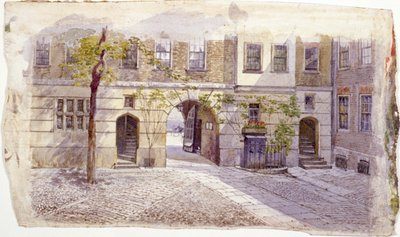 View from the entrance of Staple Inn, London, 1882 by John Crowther