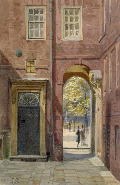 View of Elm Court, Inner Temple looking towards Middle Temple, London, c1880 by John Crowther