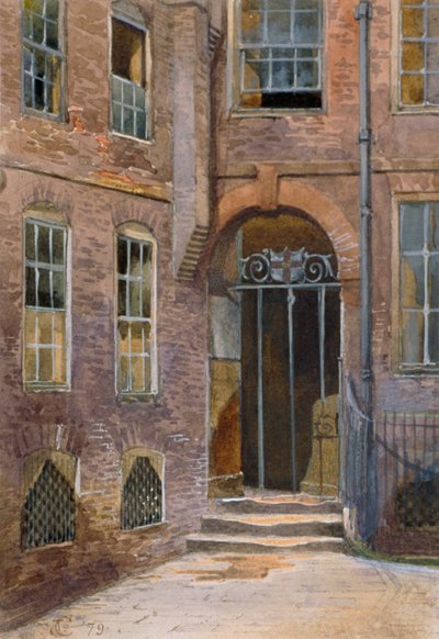 View of a Gate in Elm Court, Inner Temple, London by John Crowther