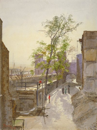 View of Store Rooms Looking West from Cradle Tower, Tower of London, Stepney, London by John Crowther