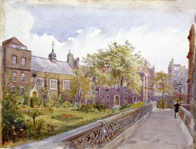 View of the Staple Inn and Garden, London by John Crowther