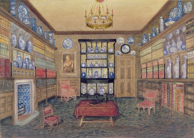 The Morning Room, Bowden Hall, Upton St. Leonards, Gloucester by John Dearman Birchall
