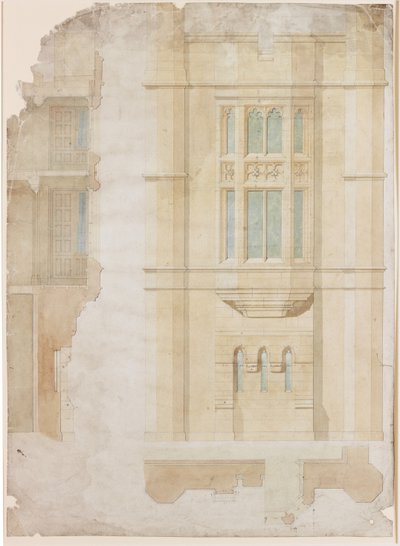 Design for Oriel Window, Holme Eden by John Dobson