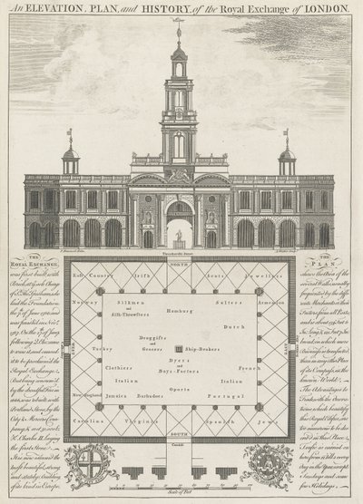 An Elevation, Plan and History of the Royal Exchange of London by John Donowell