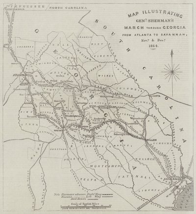 Map Illustrating General Sherman