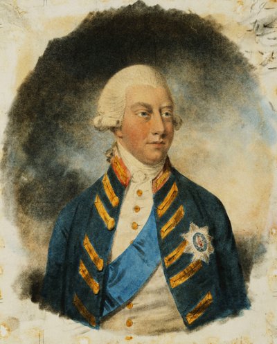 Portrait of King George III, Small Half Length, Wearing Windsor Uniform and Ribbon and Star of the Garter, 1787 by John Dowman