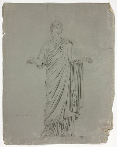 Antique Statue of Standing Goddess with Outstretched Arms by John Downman