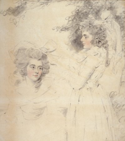 Portrait of Georgiana, Duchess of Devonshire and Lady Elizabeth Foster by John Downman