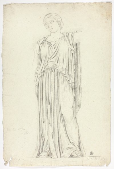 Antique Statue of Draped Standing Woman by John Downman