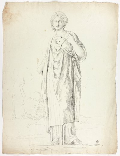 Antique Statue of Standing Draped Woman by John Downman