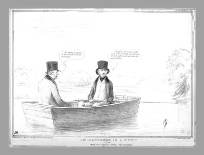 Impatience in a Punt or Otium Cum Dignitate - Versus - the Coronation by John Doyle