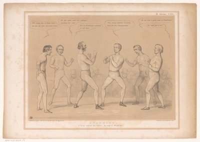 Caricature with Lord Bentinck and Lord Lyndhurst in a Boxing Match by John Doyle