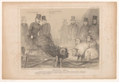 Caricature of Lord Brougham as a Black Ram (Christmas Show) (HB Sketches) by John Doyle