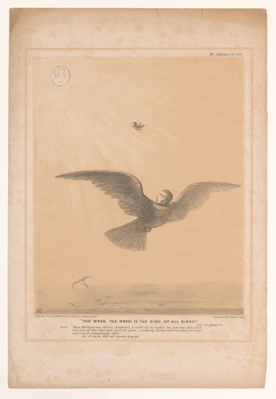 Caricature with Lord Russell as a Wren (The Wren, the Wren! Is the King of All Birds!) by John Doyle