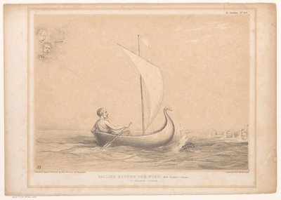 Caricature with Lord Russell in a Sailboat by John Doyle