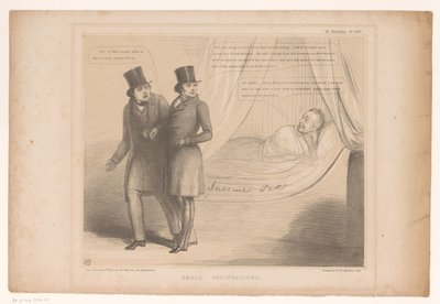 Caricature with Peel in a Comfortable Bed Small Insinuations (title on object) HB Sketches (series title on object) by John Doyle