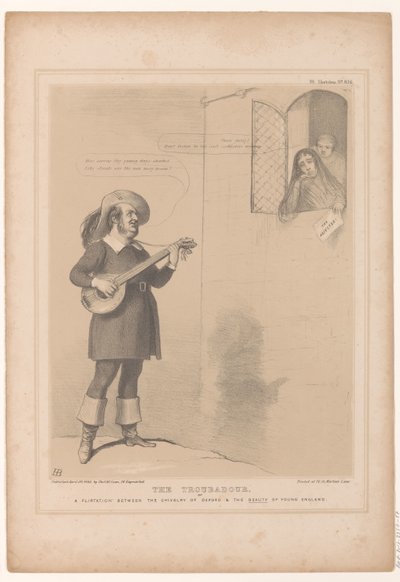 Caricature with Sir Robert Inglis as Troubadour (HB Sketches, series title on object) by John Doyle