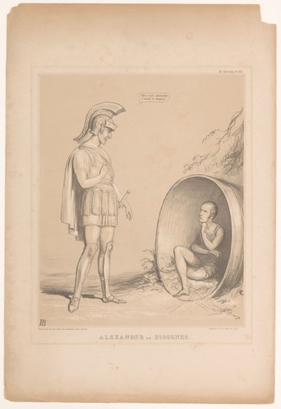 Caricature with Sir Robert Peel (Alexander and Diogenes) by John Doyle