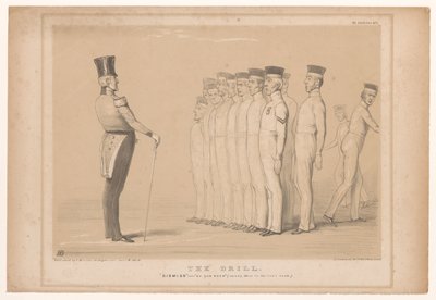 Caricature with Prime Minister Peel as Military Instructor by John Doyle