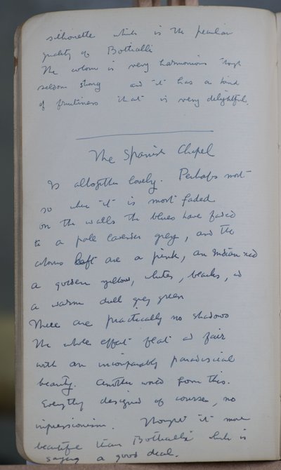 Sketch book containing 60 sketches and illustrations, writings on tempera paint and artists including Botticelli by John Duncan