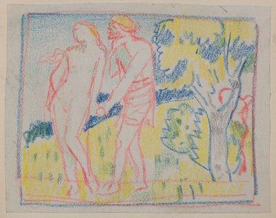 Untitled [Male & female figure in a landscape] by John Duncan
