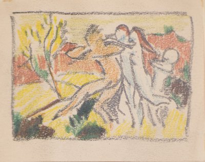 Untitled [Three female figures holding back a man] by John Duncan