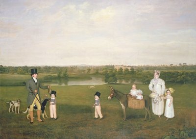 William Hetton Cooke with His Wife and Children at Worleston Rookery, Chester by John E. Ferneley