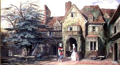 Exterior of Stoke House, with Figures by John Edmund Buckley