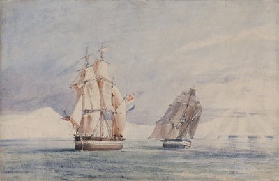 H.M. Ships Erebus and Terror in the Ross Sea by John Edward Davis