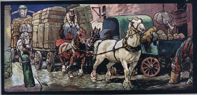 Cart horses, illustration from 