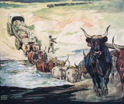 Crossing the river, illustration from 
