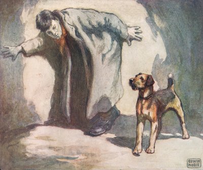Police dog at work, illustration from 