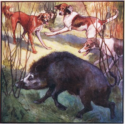 Putting his head a little down he came straight at me by John Edwin Noble