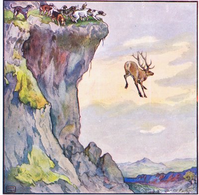 The Buck Plunged into the Abyss Below by John Edwin Noble