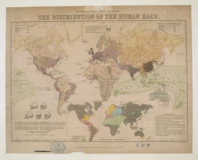 Ethnographical Map, showing the distribution of the Human Race by John Emslie