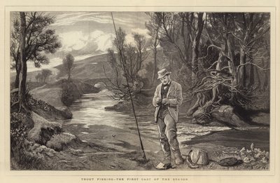 Trout Fishing, the First Cast of the Season by John Evan Hodgson