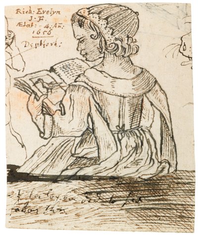 Richard Evelyn Reading a Natural History Book, Deptford by John Evelyn