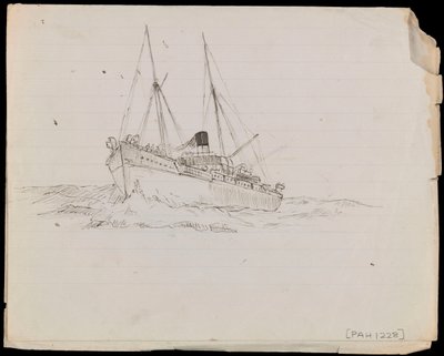 Sketches of a Battleship and Two Other Royal Navy Vessels by John Everett