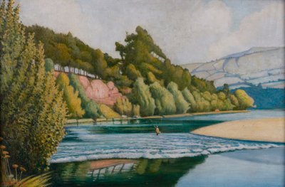 River Scene with Fisherman by John Everett