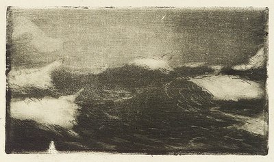 Seascape - Grey-Black Rollers 1 by John Everett